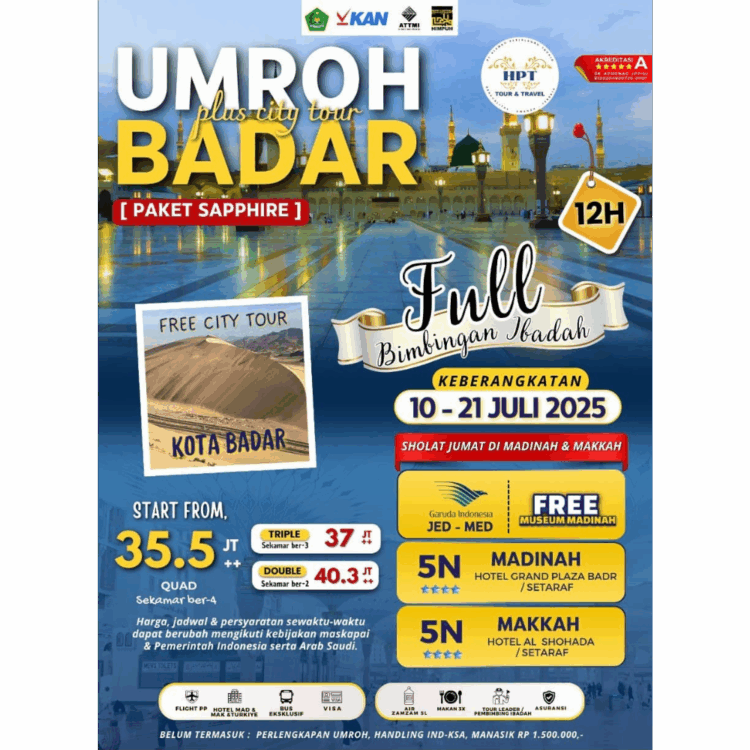 Umroh Plus Badar City Tour 12 Hari
